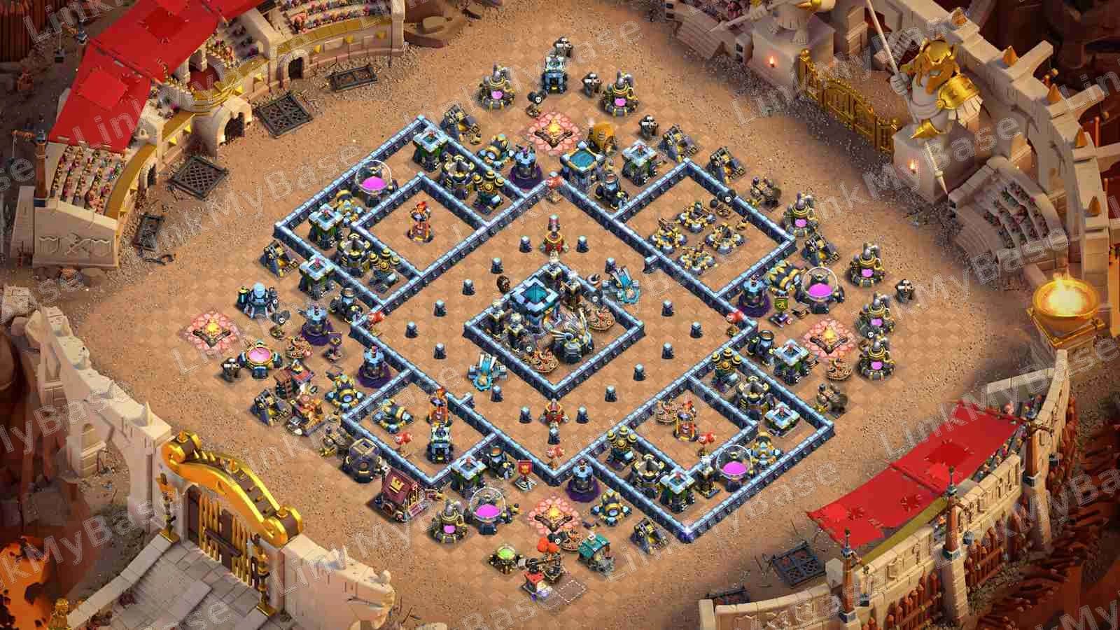 TH13 Anti-3-Star Diamond War Base layout preview