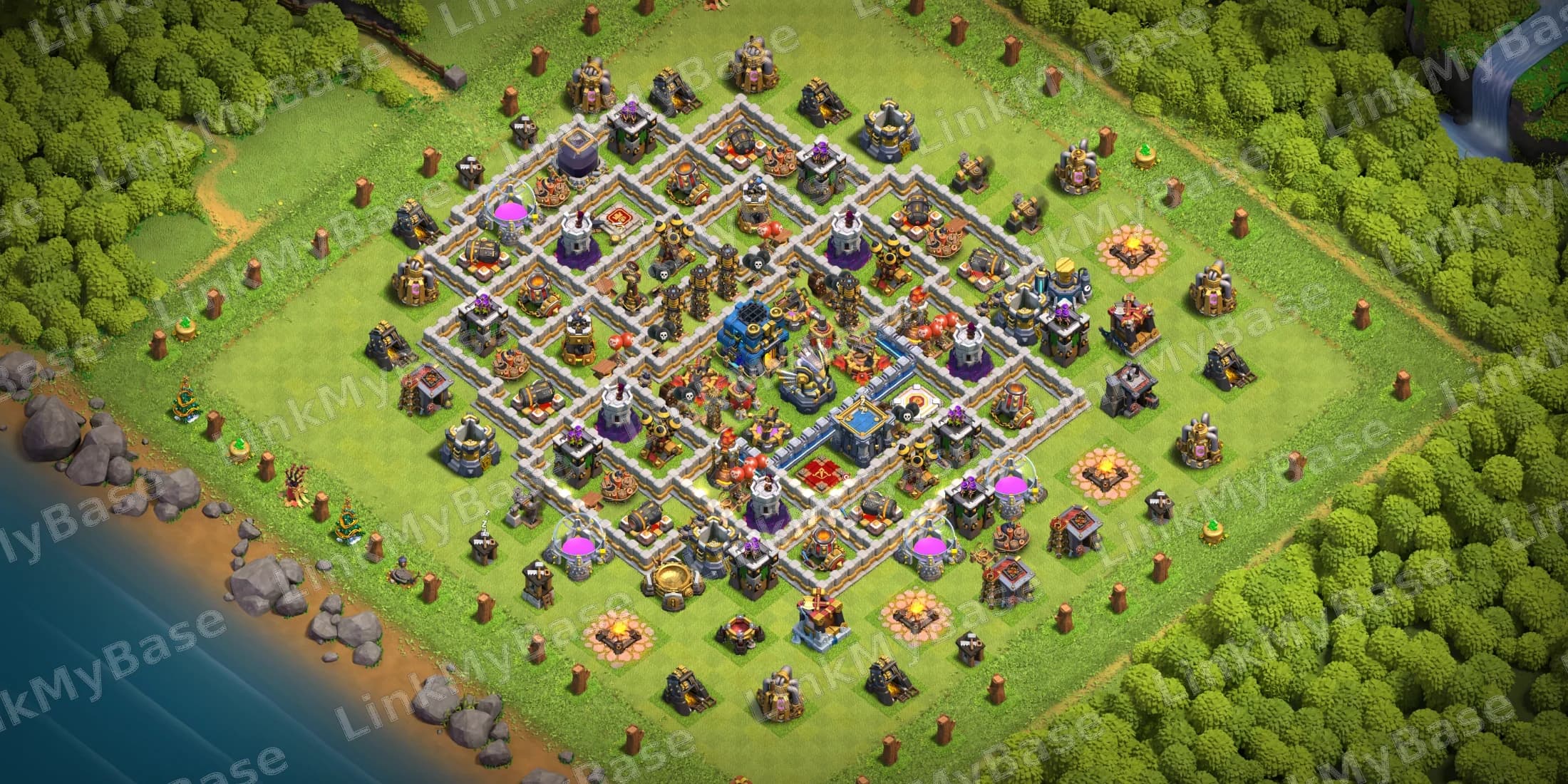 TH12 Compact Anti 3-Star War Base layout preview