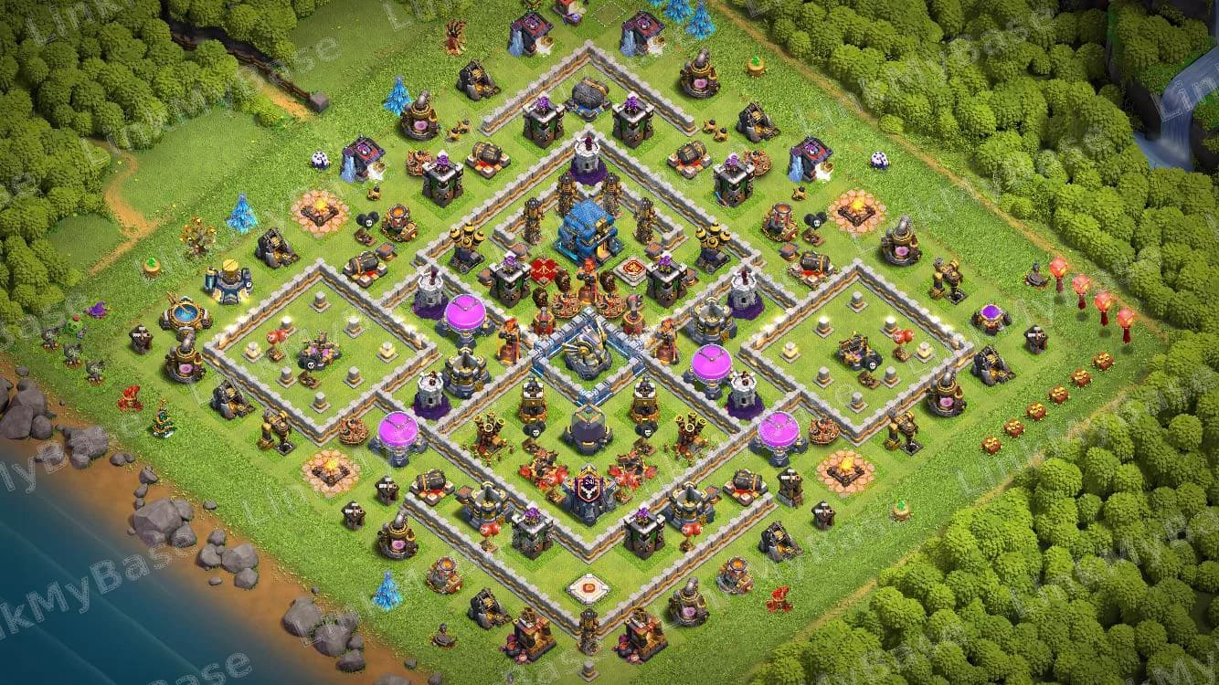 TH12 Symmetrical Hybrid Base layout preview