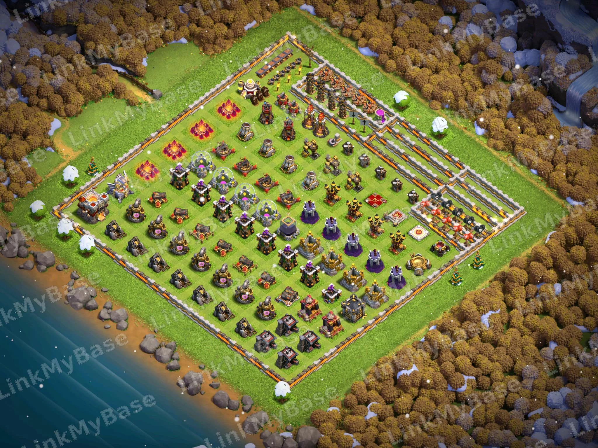 TH11 Anti-Obstacle Edge Spawn Base layout