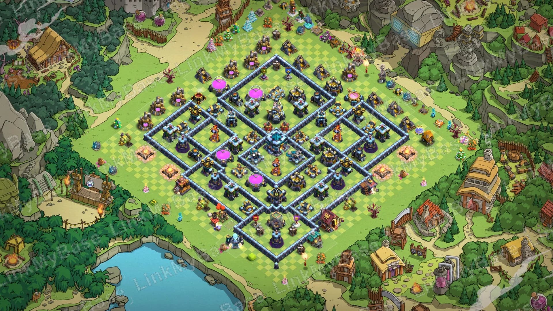TH13 Symmetrical Hybrid Base layout preview